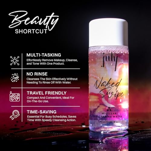 July Micellar Cleansing Water 100ml | Makeup Remover Cleanser | No Rinse Formula | Removes Daily Stubborn Makeup, Waterproof Makeup, SPF & Impurities | Maintain Moisture Balance... - Image 4
