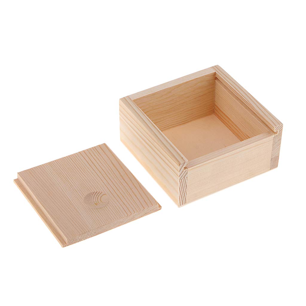 WOVEBIUS Unfinished Unpainted Wooden Storage Box Case with Lid for soap storage
