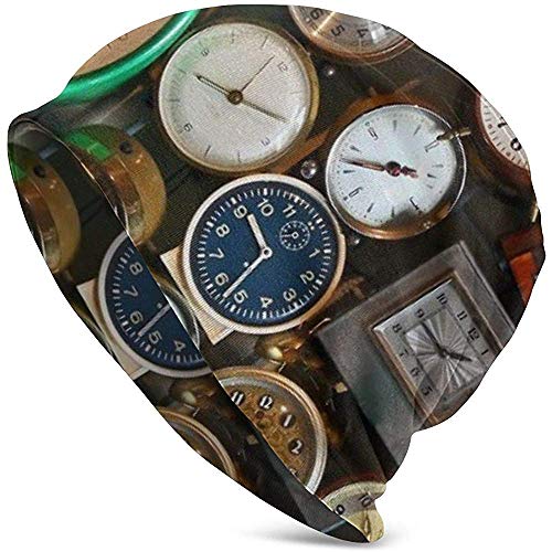 Preisvergleich Produktbild Mamihong Wanduhr Wecker Beanie Unisex Schädel Strickmütze Cap Schwarz