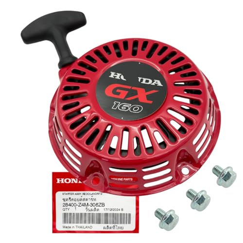 KINDZA Genuine Recoil Starter 28400-Z4M-306ZB for Honda GX160 with Genuine Sticker 87521-Z4M-000 and Recoil Starter Bolts