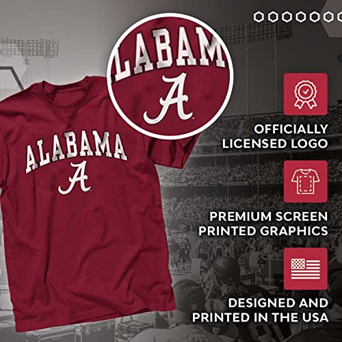 Campus Colors Adult Arch & Logo Soft Style Gameday T-Shirt (Alabama Crimson Tide - Red, Medium) #TOP4