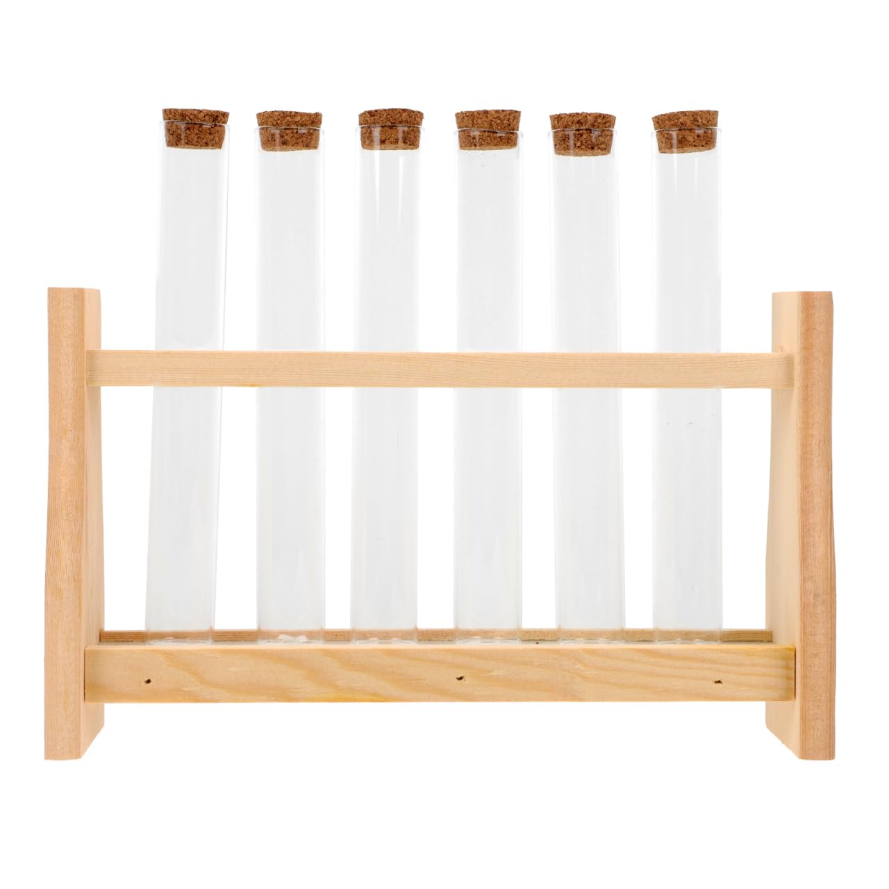 TOPBATHY Support Tube À Essai Bois 6 Tubes Verre 8.66X7.28X2.36 Pouces Porte-Éprouvettes Multifonctionnel Laboratoire Maison École Organiseur Stable