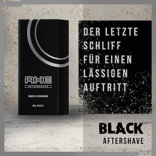 AXE Aftershave Black 4 X 100 ML Uomo - After Shave Lotion Balsam, idrata e nutre la pelle dopo la rasatura, acqua da barba per un uomo moderno e riposante