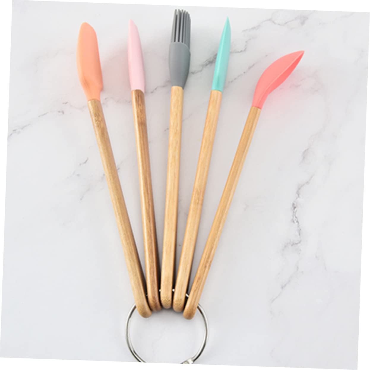 VIVAYO Kitchen Utensils Set, 32 Pcs Silicone Cooking Utensil Spatula Set With Holder, Wooden - View #4
