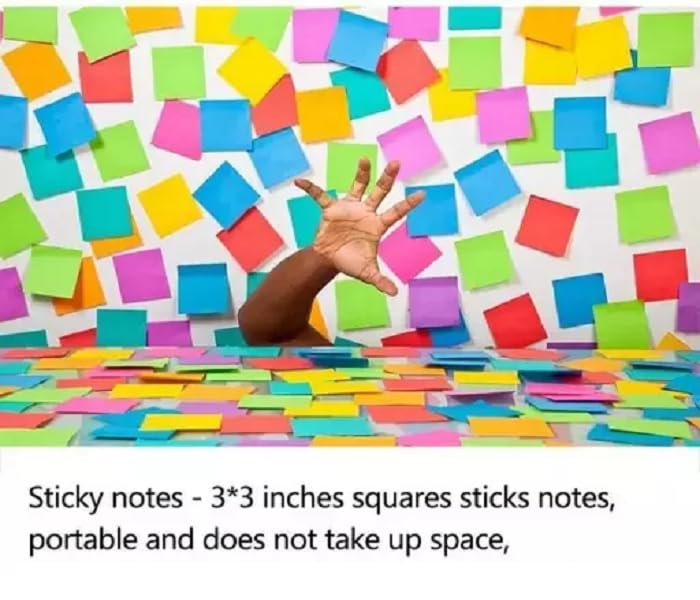 Image of (AK3) Multicolor Sticky Notes |Memo Pad | Strong Adhesive, Self-Stick Note 3x3 Inch | 400 Sheets [Pack of 1] (76mm X 76mm) Ideal for Notes, Organization, and Reminders Bright Morandi Colors