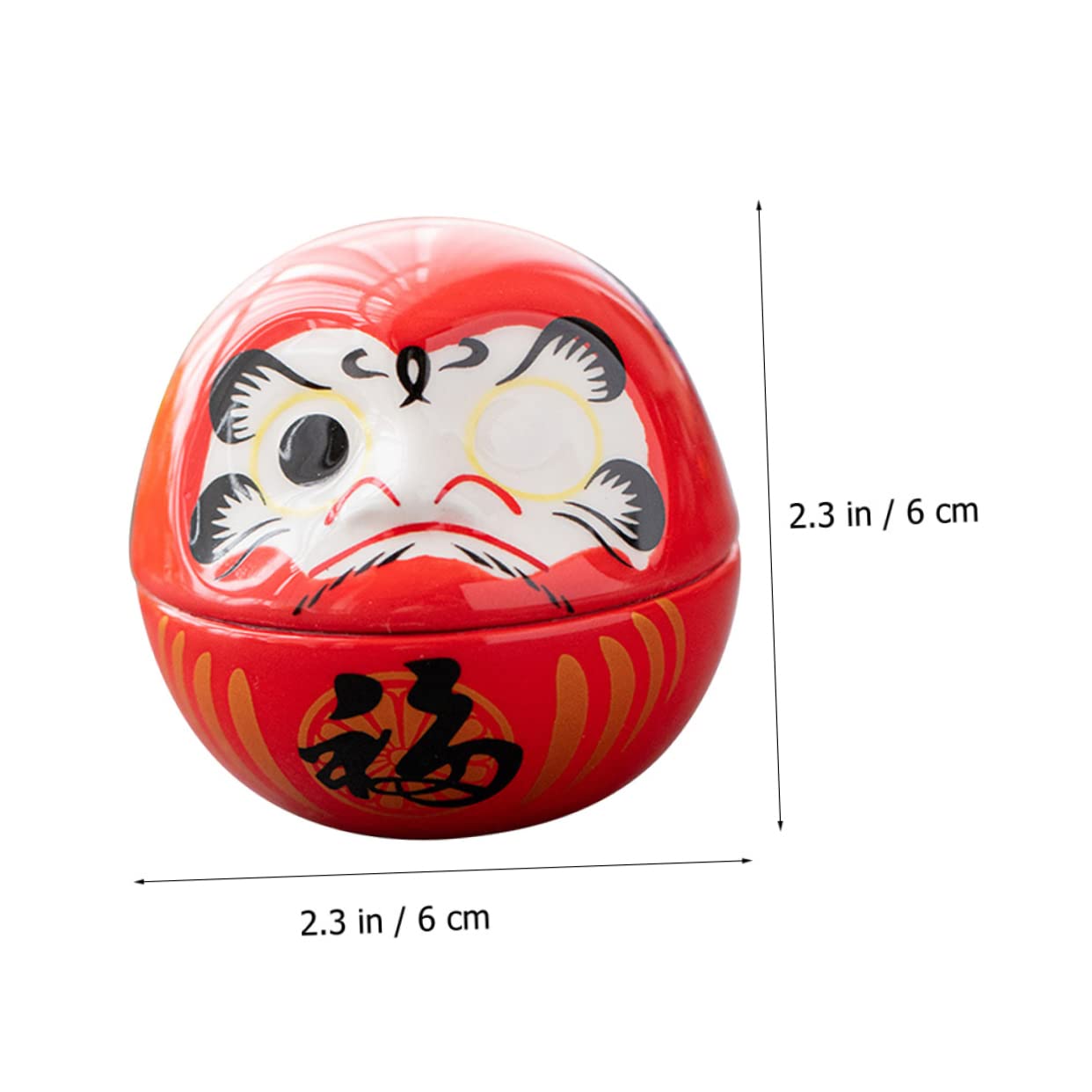 TOPBATHY 4 Piezas de Darma decoración Japonesa estatuilla Japonesa de decoración Oficina decoración Dormitorio Suerte tambaleándose decoración de Gatos cerámica Rojo