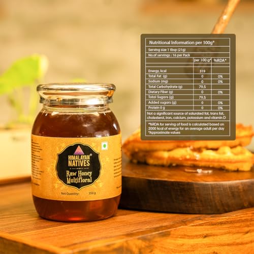 Image of Himalayan Natives Multifloral raw honey | 100% Natural Honey | 100% Pure And Natural Raw Honey, 350 g