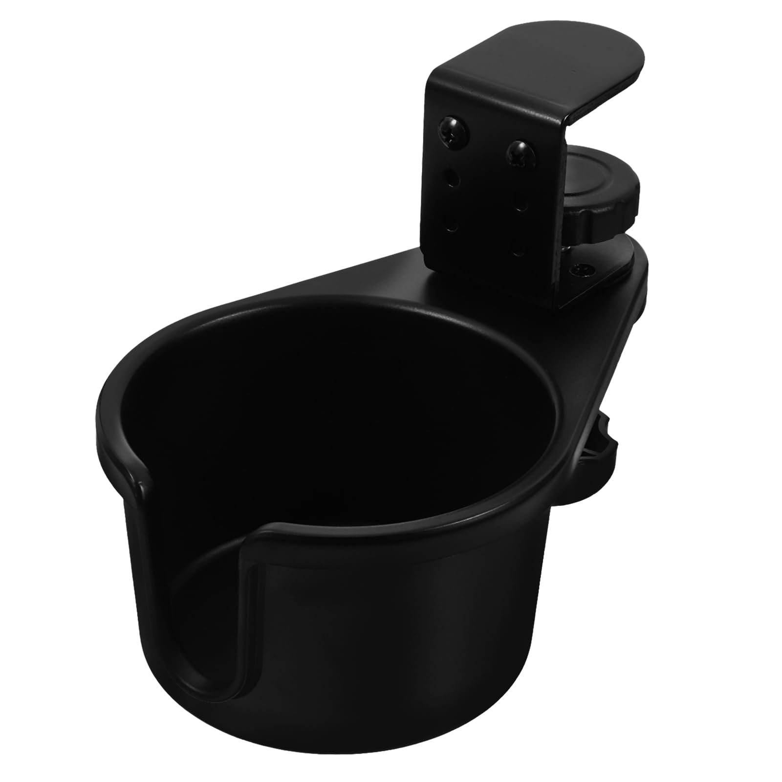 Cabilock Tischbecherhalter mit Klemme aus Edelstahl und Abs 360° Drehbar für Büro und Zuhause Platzsparend als Getränkehalter fürs Auto