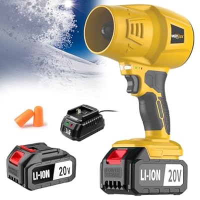 4.0Ah Cordless Snow Blower, Electric Cordless Leaf Blower with Battery and Charger, 20V Lightweight Battery Powered Air Blowers for Lawn, Patio, Car Dryer Snow Blower Turbo Fan