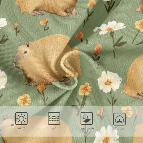 Wusikd Capybaras Flower Girls' Underwear Cotton Green Girls Briefs Soft Toddler Underwear 2T3