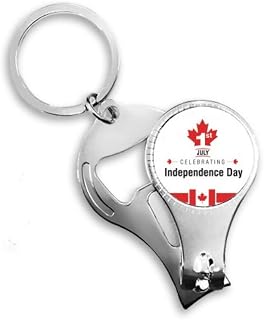 Canada Independence Day Maple Leaf Flag Nail Nipper Ring Chaveiro Abridor de Garrafas Clipper