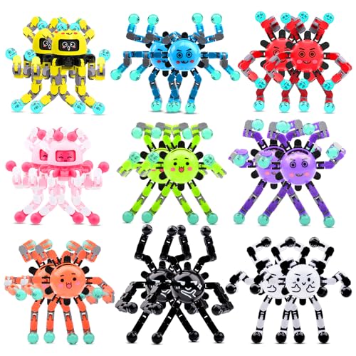Transformable Fidget Spinner Toys for Kids and Adults,18 PCS Finger Sensory Toy for Teens with Autism ADHD Anxiety Relief,Birthdays Gifts Party Favors for Boys Girl Travel Stocking Stuffers