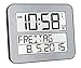 TFA Dostmann 60.4512 Timeline MAX Radio Reloj de Pared Digital, Plata con baterías