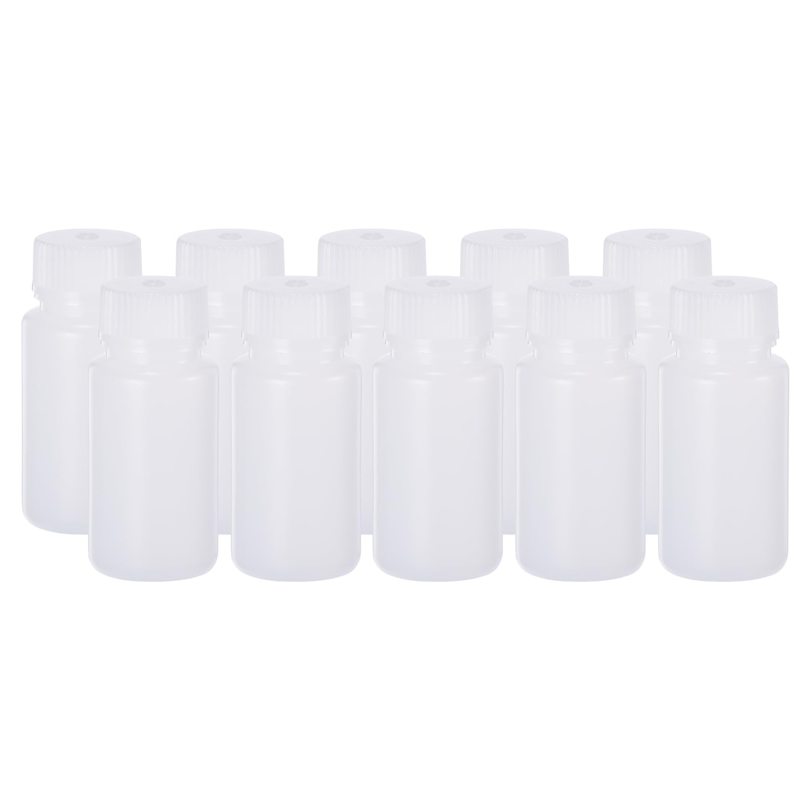 PATIKIL 50Pcs Bouteilles de Réactif de 60 ml, en HDPE, à Large Ouverture avec Bouchon à Vis pour Stockage de Liquides Réactifs en Laboratoire, Couleur Blanche Translucide