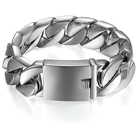 Pulsera de Cadena de Acero Inoxidable Flongo para Hombres Cover