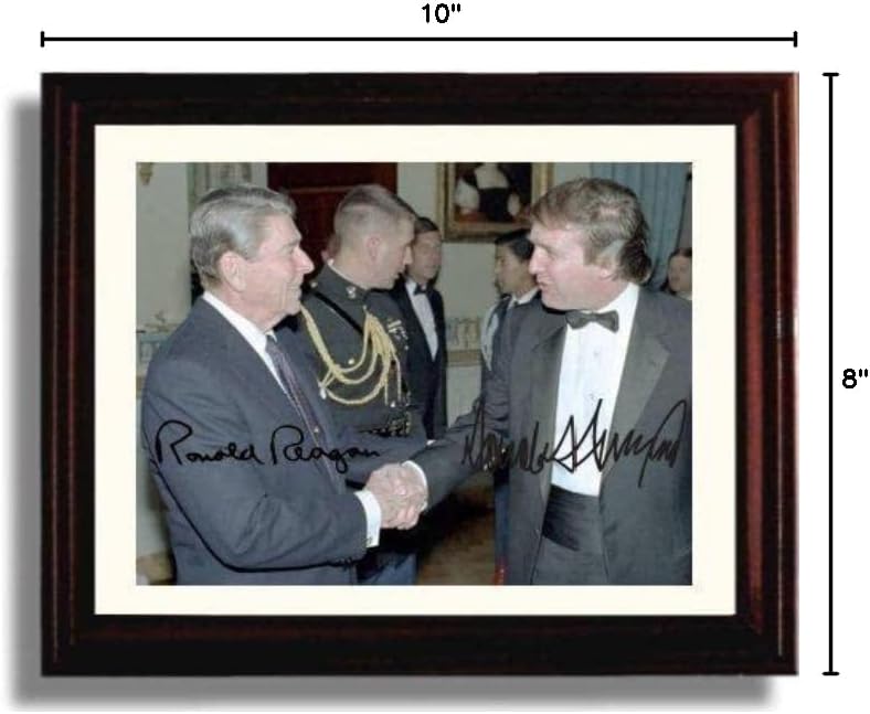 Generic Ronald Reagan & Donald Trump Autograph Promo Print - Framed Art Print