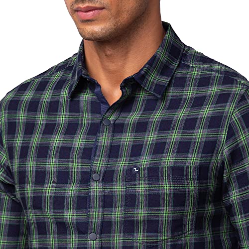 Image of Spykar Men's Slim Fit N /A Full Sleeve Checked Casual Shirts
