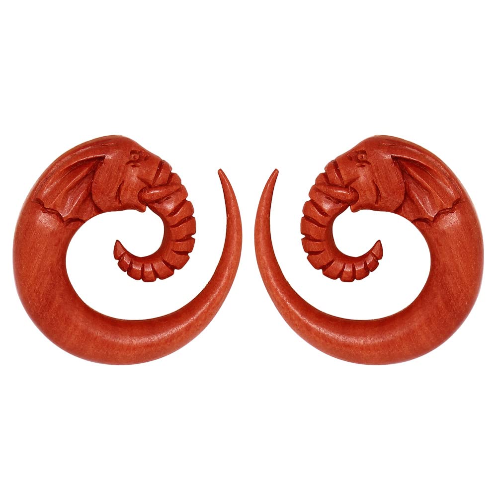 Organic Sawo Holz Elefantenkopf Spirale Taper 8mm Braun Body Piercing Plugs Unisex
