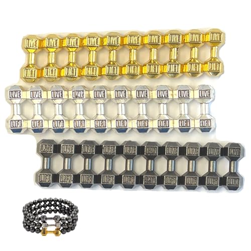 fiona Dumbbell Charms For Jewelry Making – DIY Supplies Miniature Sports Fitness Equipment Connector Spacer Charm Bead Pendant – Pack Of 30 Pcs (Multicolored)