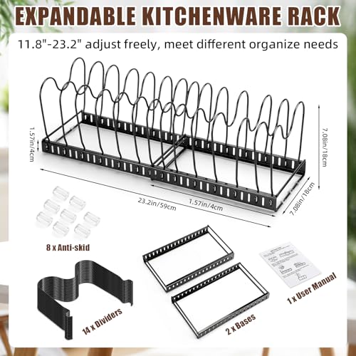 2-Pack-Pot-Pans-Organizer-Kit-for-Cabinet-8-Tier-Adjustable-Pot-Pans-Organizer-Rack-Expandable-Cutting-Board-Storage-Rack-Baking-Tray-Cookie-Sheet-Holder-with-14-Adjustable-Divider-Kitchen