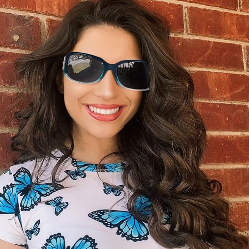 Myiaur Polarized Sunglasses for Women, Trendy Retro Shades with UV400 Protection Butterfly Decors (2 Pack)2