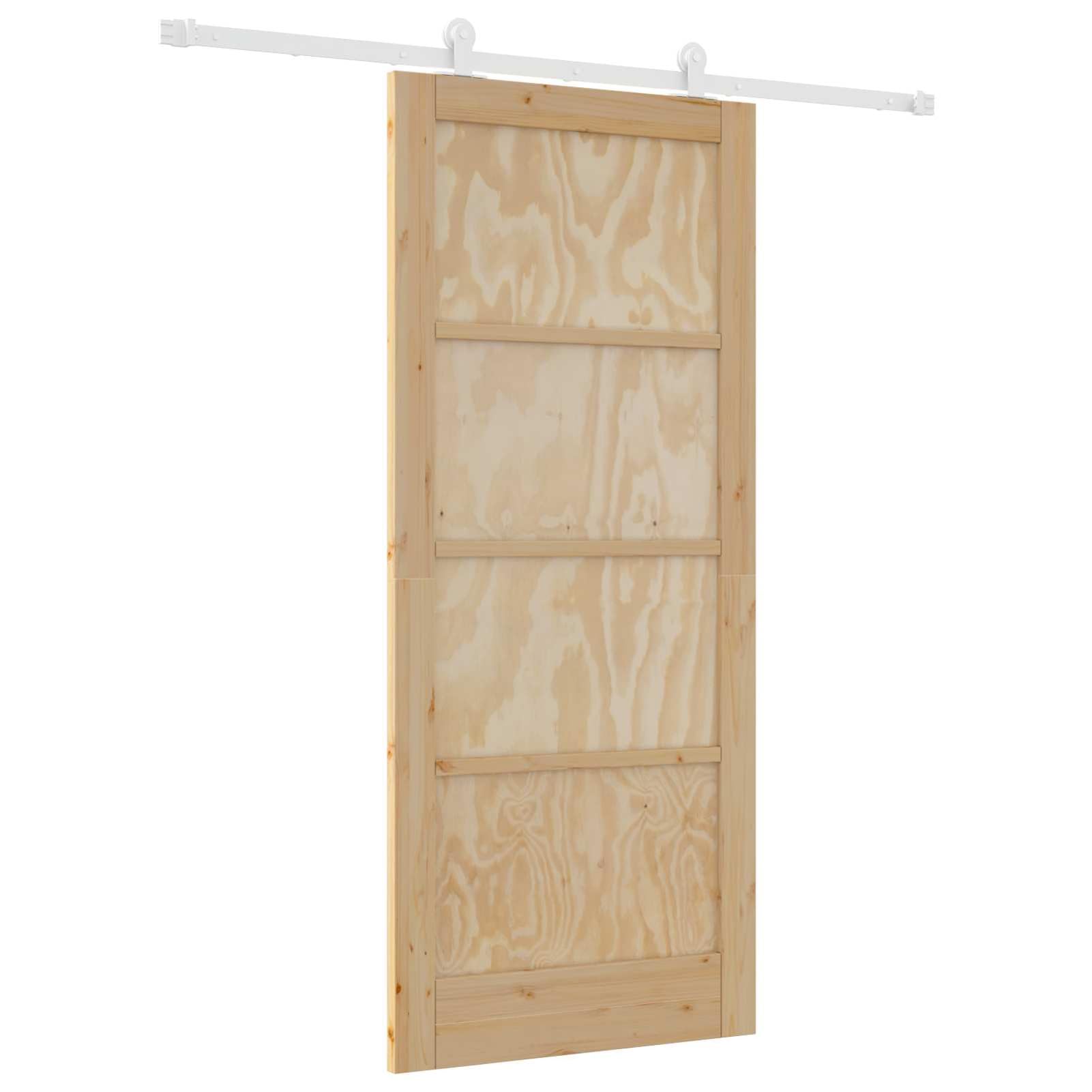 Schiebetür aus Massiv Kiefernholz, 86 x 198,5 cm, platzsparendes Design mit sanftem Gleitmechanismus, für Wohnzimmer und Schlafzimmer3445474