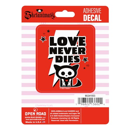 Image of Hasbro Skelanimals Love Never Dies Adhesive Vinyl Decal - Cute Skelanimals Sticker for Water Bottle or Laptop
