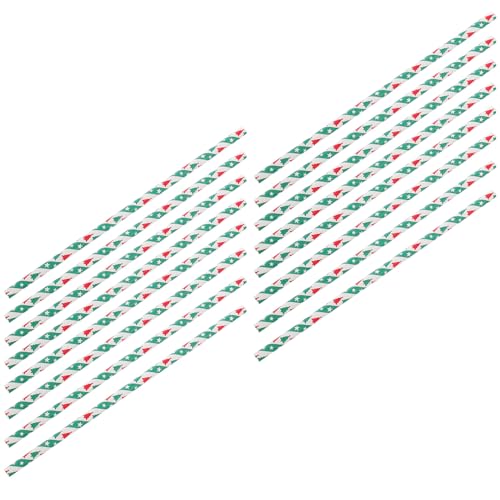 Pitillos de Papel Verde con Puntos para Fiesta 50 pcs miniatura 1