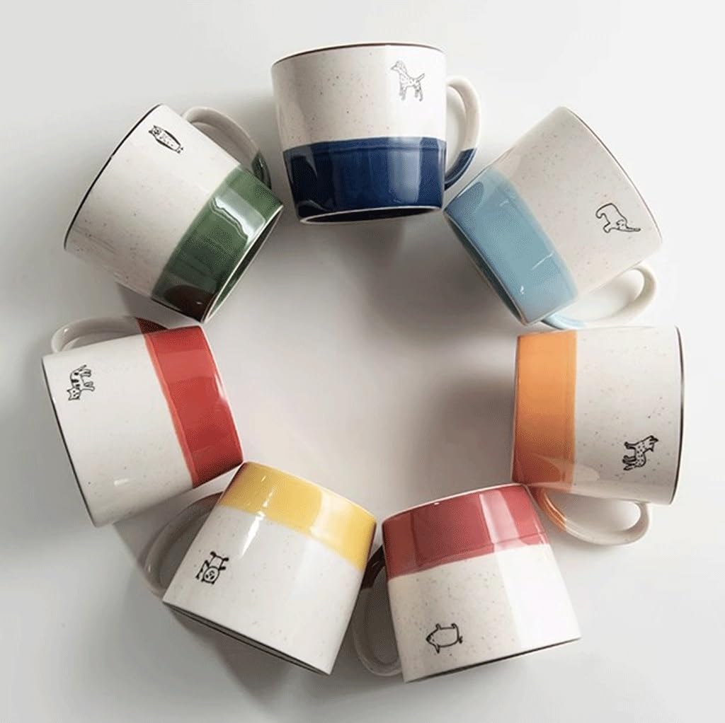 ENGENDER Tazas Cafe Taza De Cerámica Retro, Taza De Café For Oficina, Taza De Té, Taza De Agua Mug Cups(E)