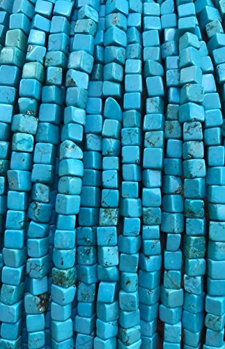 Perles en turquoise naturelle carrée 4,5mm pour fabriquer vos bijoux d'été bohème chic