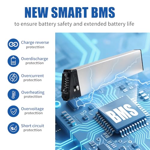 Image of 48v Ebike Battery 13Ah Folding Electric Bike Lithium Battery Pack with 30A BMS, Security Lock for 0-350W Motor Electric Bicycles Silver