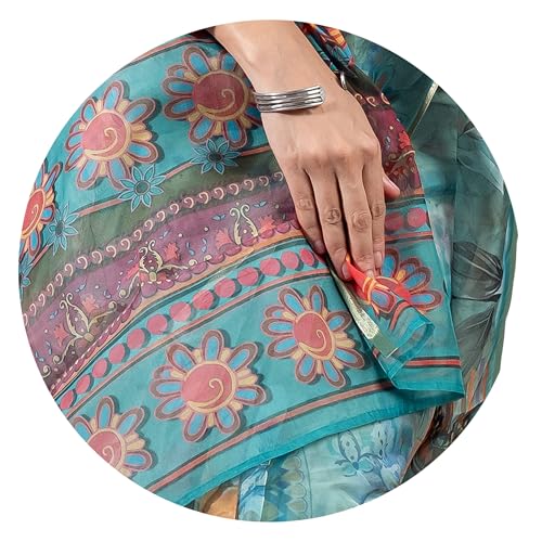 Image of MIRCHI FASHION Saree for Woman Organza Floral Printed | Lightweight Elegant Traditional Sari with Matching Blouse Piece