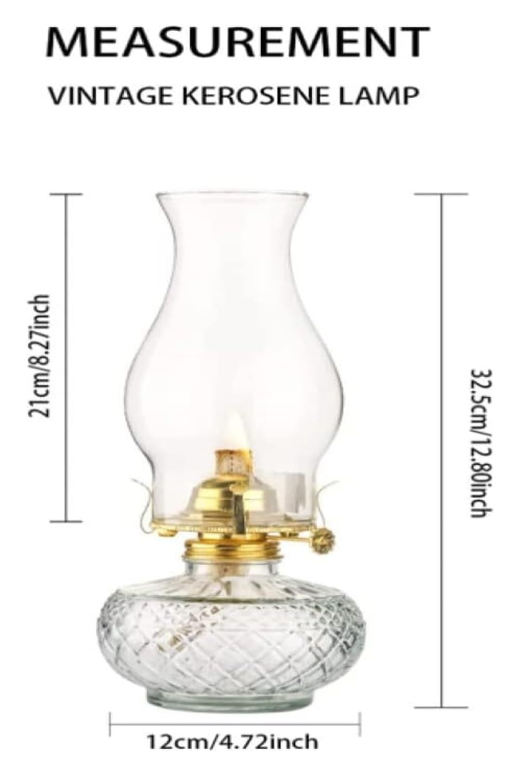 Regulowany knot ogniowy, nostalgiczny, antyczny, przezroczysty, lampa przeciwhuraganowa, zewnętrzna, kempingowa, awaryjna