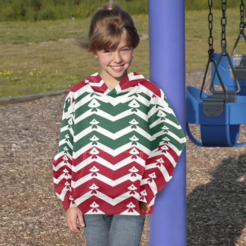 Kids Hoodies Sweaters Christmas Xmas Trees Hooded Sweatshirts with Big Pockets for Boys Girls B04002994