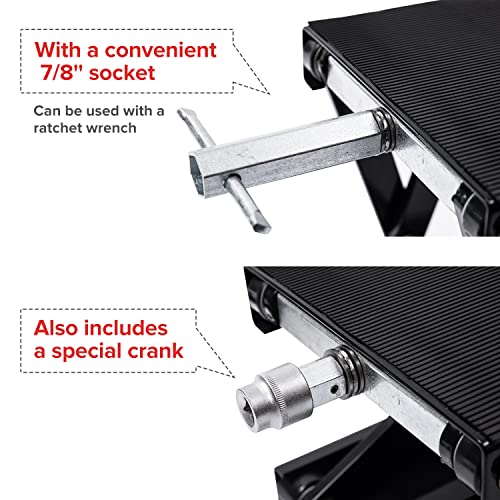 Donext 1100 Lb Motorcycle Lift Center Scissor Lift Jack With Dolly Wide Flat Hoist Stand Bikes Atvs Garage Repair Stand With Caster Lock, Black #TOP3