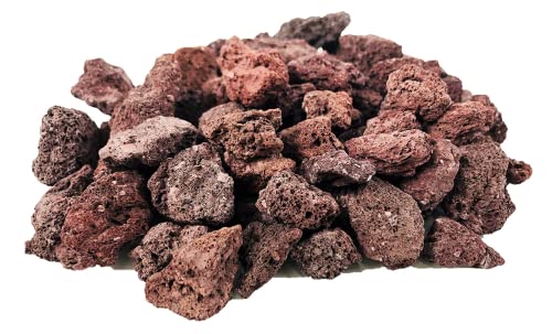 Capcouriers Lava Rocks - Decorative Landscaping Rocks or Gas Fire Pits Rocks (2 Pounds of Red Lava Rock)