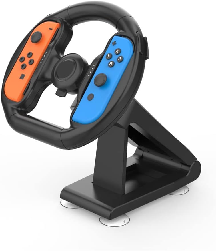 Racing Steering Wheel Driving Wheel for Switch, Gaming Racing Wheel with 4 Suction Cups, Racing Game Accessories
