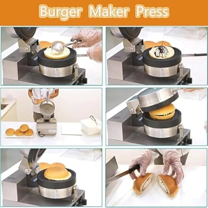 JJENXYYDS Eiscreme-Füllungs-Hamburgermaschine für die Küche zu Hause, kommerzieller Burgermaker, 5-Minuten-Timer Bubble Egg Waffles Baker Maschine 50-300 °C, für Bäckereien, Restaurants,B – Bild 6