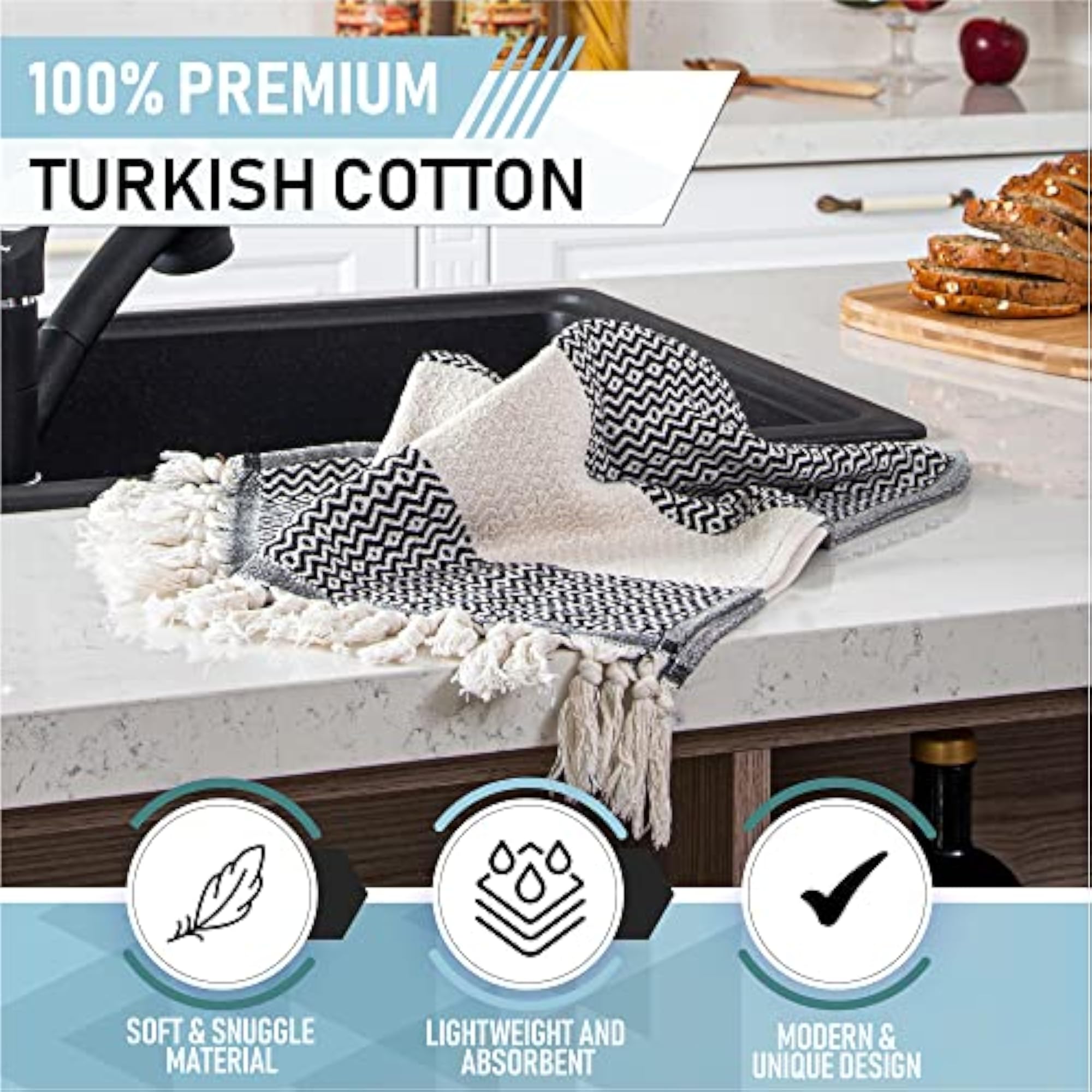Turkish Hand Towels Set of 2, Decorative Gifts