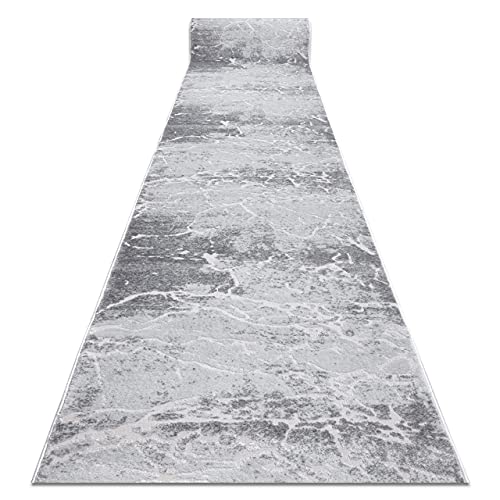 Alfombra de pasillo gris 80x100 cm con relieve estructural de vellón MEFE 2
