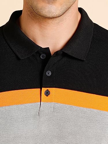 Image of Dennis Lingo Men's Slim fit Colorblocked Cotton Polo T-Shirt