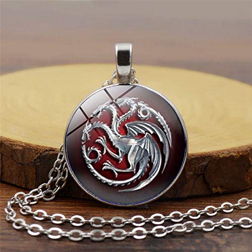 Valentinstagsgeschenk The Song of Ice and Fire Game of Thrones Daenerys Targaryen Dragon Badge Kette Halskette Cover