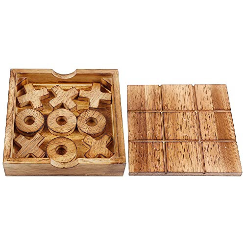 Glintoper Tic Tac Toe & 4 In A Row Tables Game Set, Classic Board Line Up 4 Game For Living Room Rustic Table Decor And Use As Game Top Wood Guest Room Decor Strategy Board Games For Families #TOP5