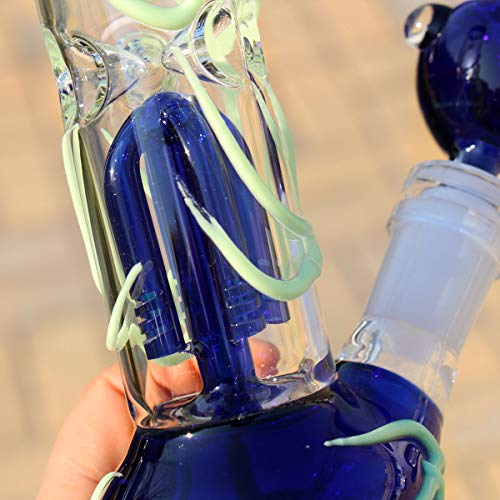 Glasbong mit Percolator ,Glas Wasser Bong mit 14.4 mm Schliff, Leuchten im Dunkeln Glassic Eisbong Set, Rohre Pipe… – Bild 8