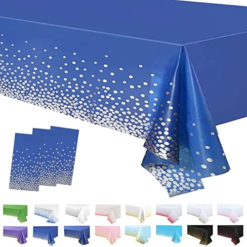 3 Pièces Nappes Jetables Halloween,Nappes Imperméables Bleu Foncé Nappe de Table Fête Protection Décoration de Table Rectangulaires 137 * 274 cm pour Picnic,Exterieur,Jardin,Anniversaire,Noël,Mariage