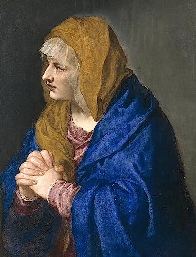 Affiche Toile Mater Dolorosa de Tiziano Vecelli - Portrait Décoration Murale Salon 60x90cm