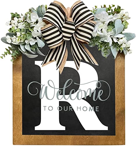 16 Personalized Last Name Welcome Sign Door Wreaths for Front Door Outside Spring Wreath for Front Door Decor Farmhouse New Home Gifts for Home R