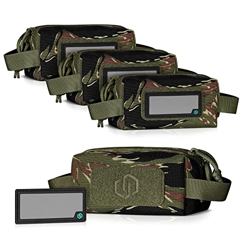 Image of Savior Equipment Loose Sacs 4-Pack Tactical Ammo Pouch Firearm Ammunition Carrier Bag, ID Patches Included, Rifle Carbine Pistol Revolver Ammos Transportation Soft Case Hunting Shooting Range Gear