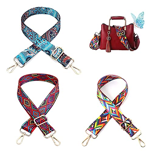 3 Stück Bunt Taschengurt, Breiter Taschengurt, Umhängegurt für Taschen,...
