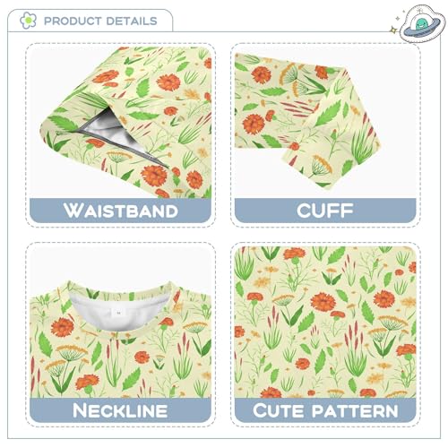 Wudan Vibrant Flowers Little Boys Sweatshirts Hoodies Long Sleeve Tops Clothing Shirts3